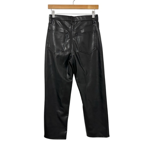 Abercrombie & Fitch The Ankle Straight Ultra High Rise Faux Leather Pant 4 Short - Picture 4 of 9